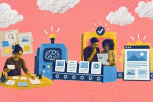 AI answers, search data, and buyer evidence feed into an analyst’s measurement dashboard.
