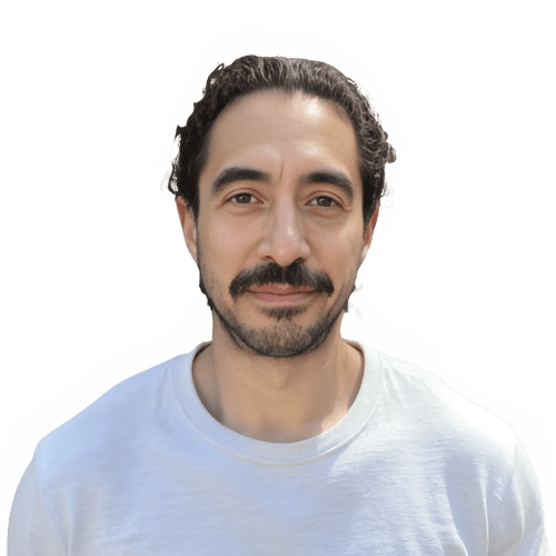 Ryan Tronier with short hair and a transparent background