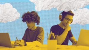 Two professionals take a generative ai course