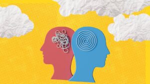 Two heads making a decision.